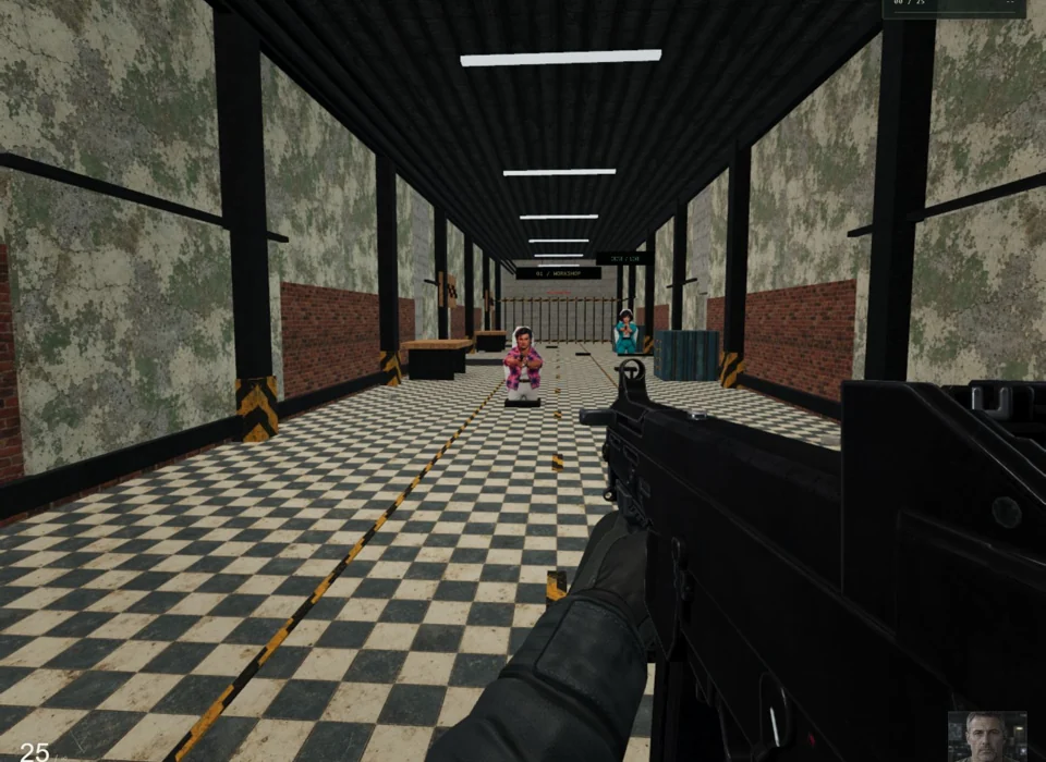 First-person view of the SMG .45 in the arena